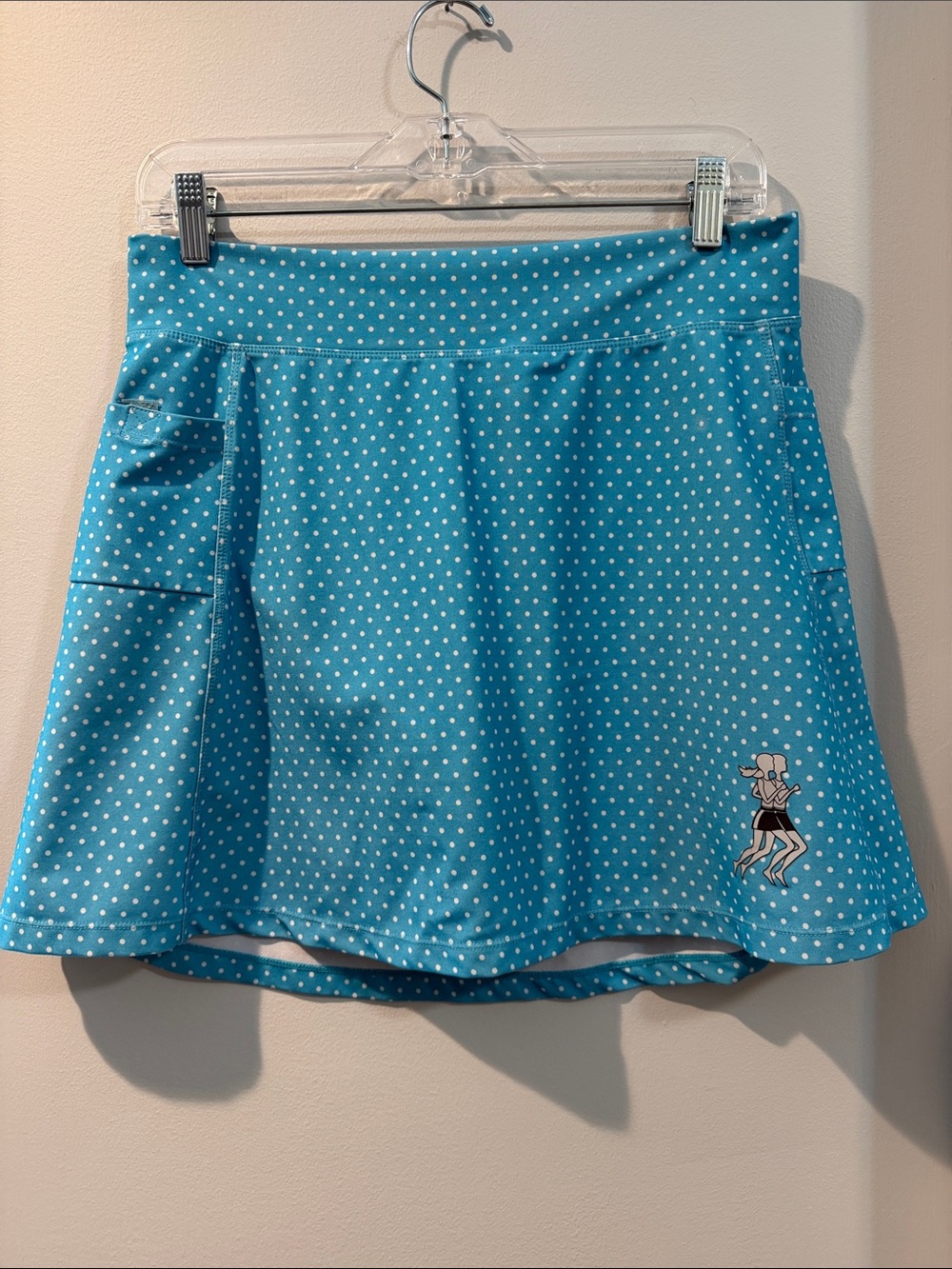 Running Skirts-Polka Dot Athletic Skort in Teal